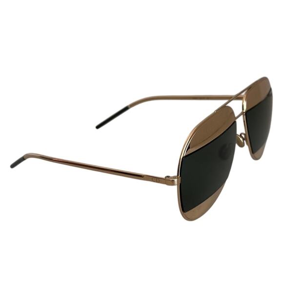 Christian Dior Split 1 Aviator Sun Glasses Shades 00085 Made In Italy Gold Green - Picture 5 of 12